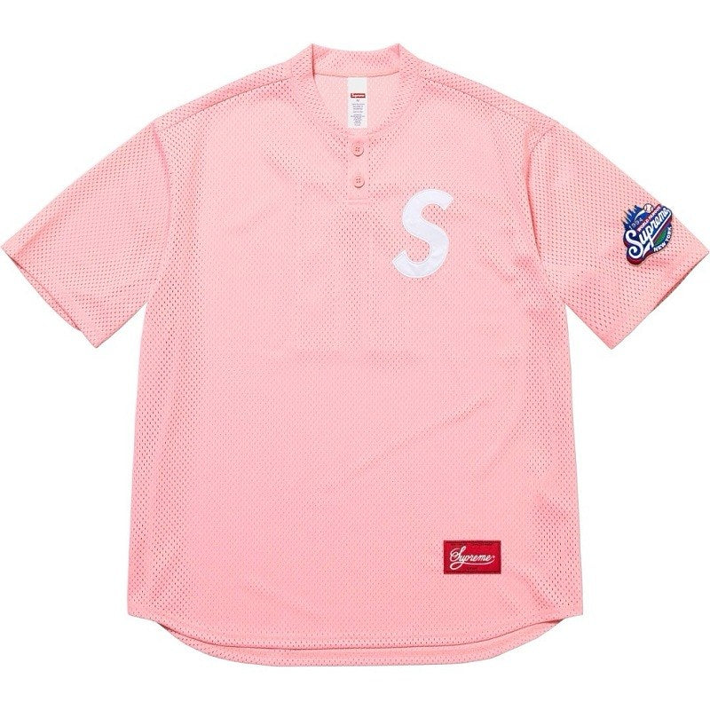 Supreme S Logo Mesh Baseball Jersey