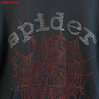 Sp5Der Rhinestone Logo Hoodie Black