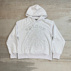 Sp5Der Rhinestone Logo Hoodie White