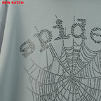Sp5Der Rhinestone Logo Hoodie White