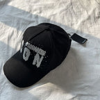 Black Baseball Cap with ICON Graphic Print