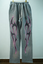Hellstar Grey Future Flame Sweatpants