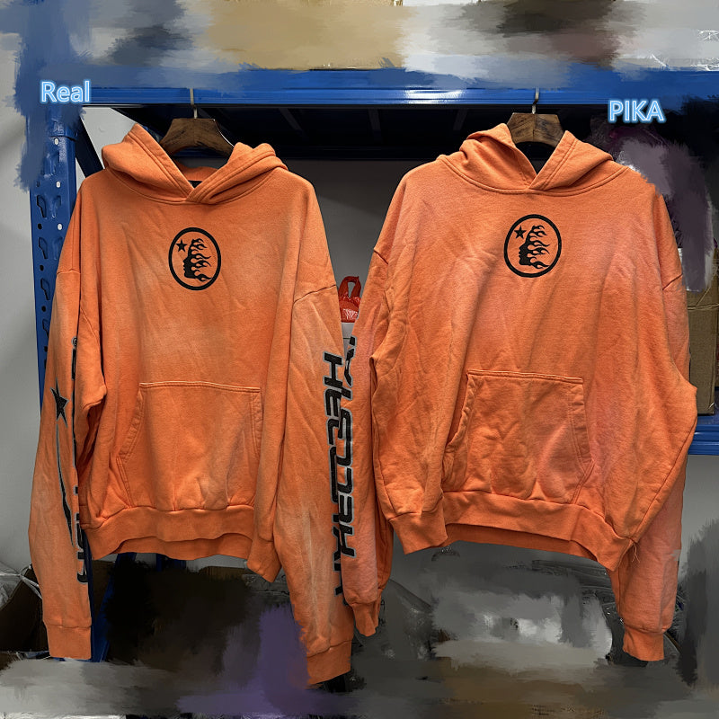Hellstar Fire Orange Hoodie Orange Dye