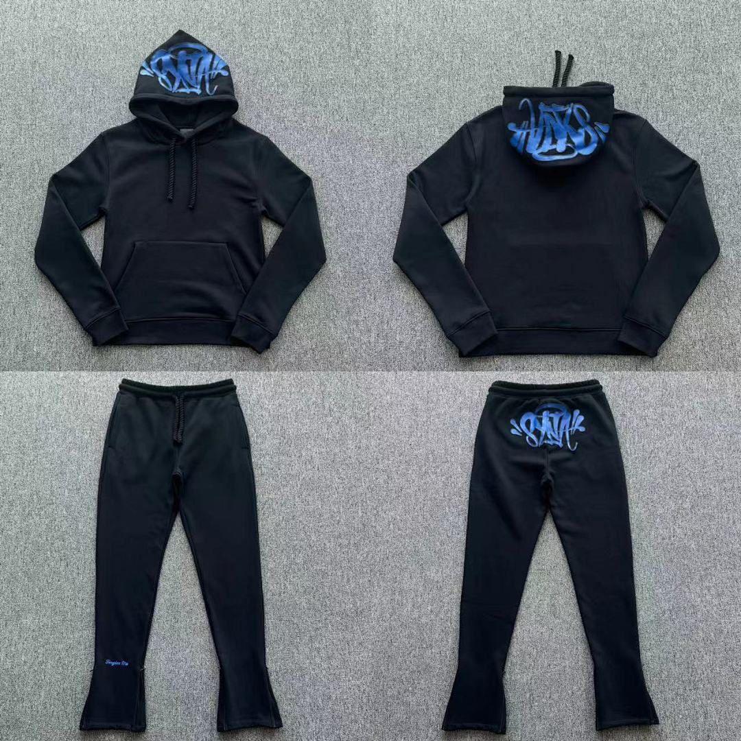 Hoodie Set Black Blue