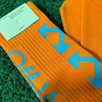 Off-White Knee-High Socks - Orange/Blue