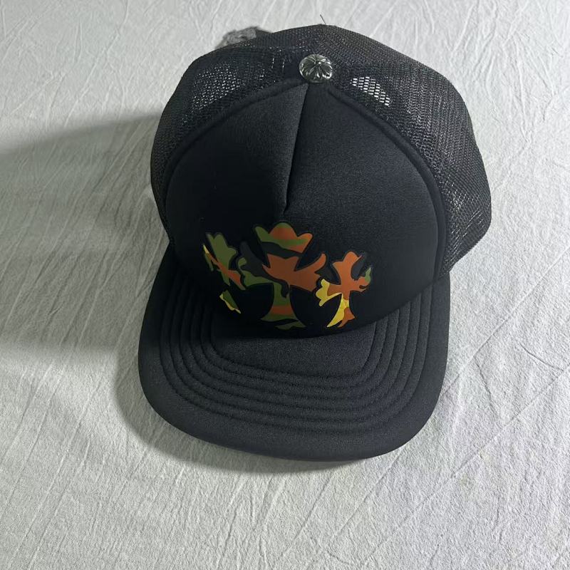Camouflage Cross Logo Mesh Trucker Cap