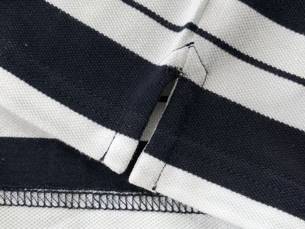 Lacoste Navy White Striped Polo Shirt