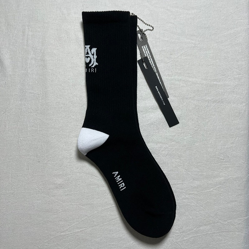 Black Crew Socks with Logo Detail