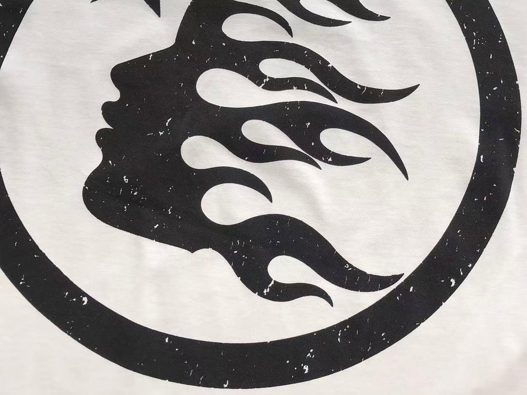 White Circle Flame Graphic Hellstar T-Shirt