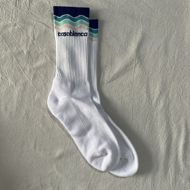 Casablanca Wave Pattern Crew Socks