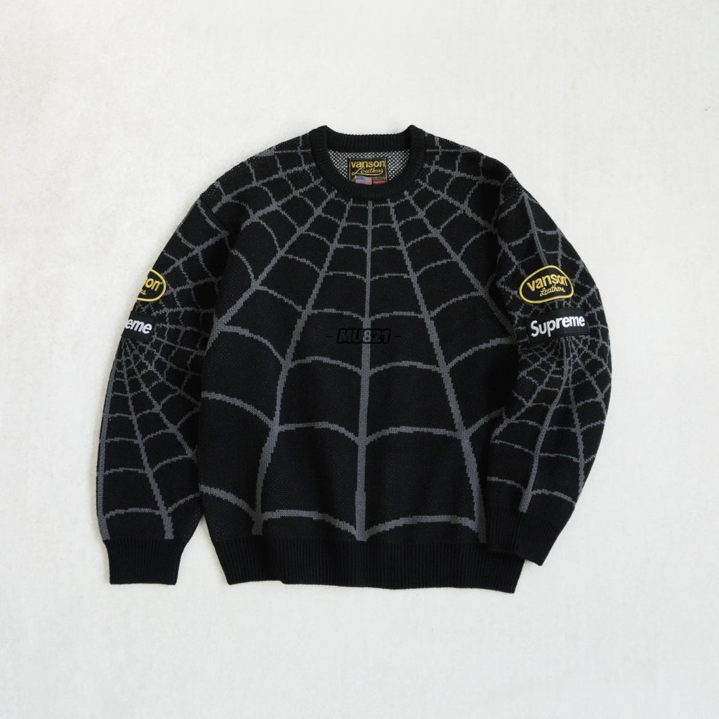 Supreme Vanson Spider Web Crewneck Sweater