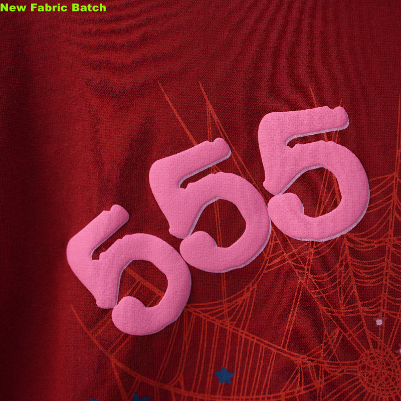 Sp5Der Worldwide Red Angel Number 555 Hoodie