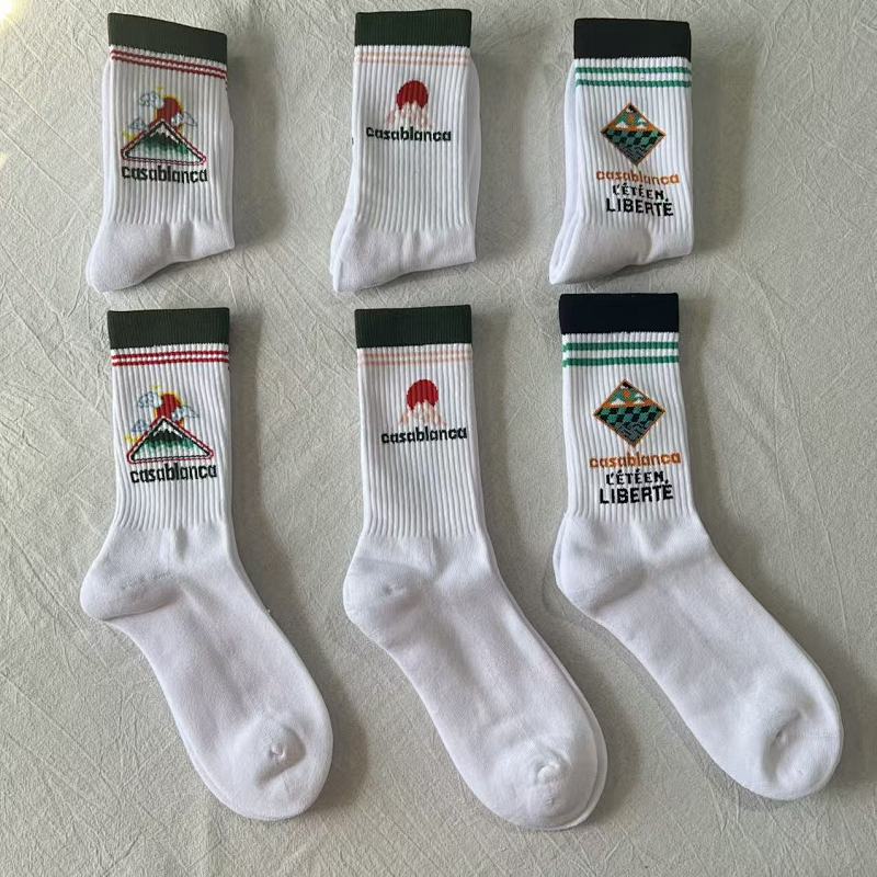 Casablanca L'Ete En Liberte Logo Crew Socks