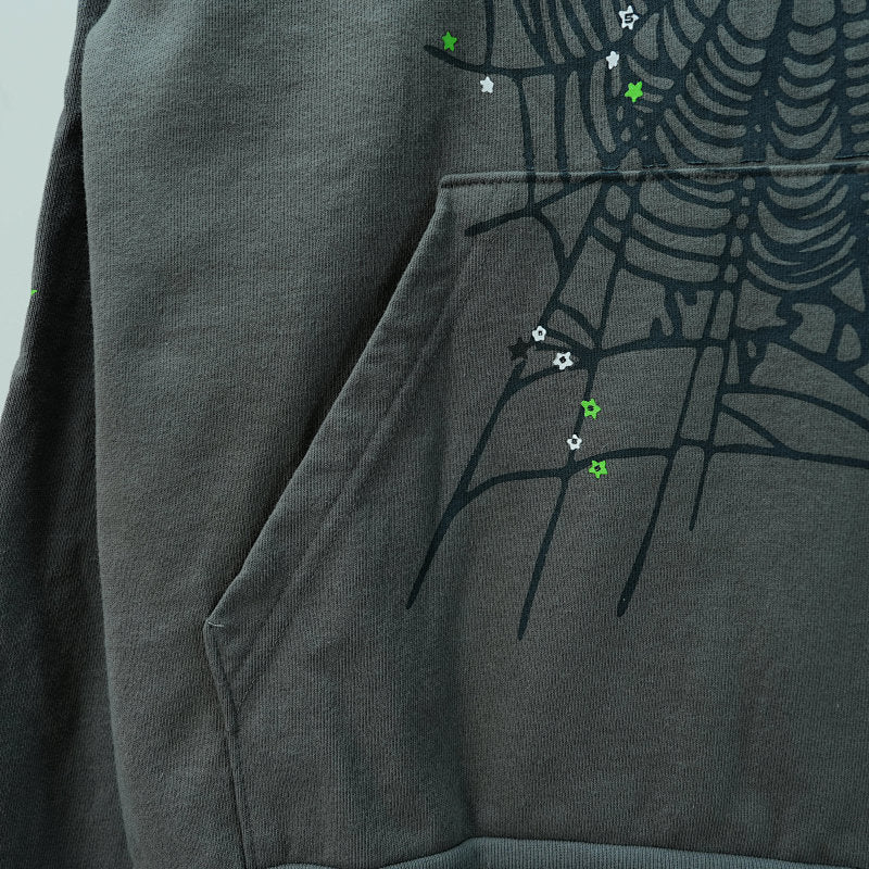 Sp5der Wait Web Hoodie Slate Grey