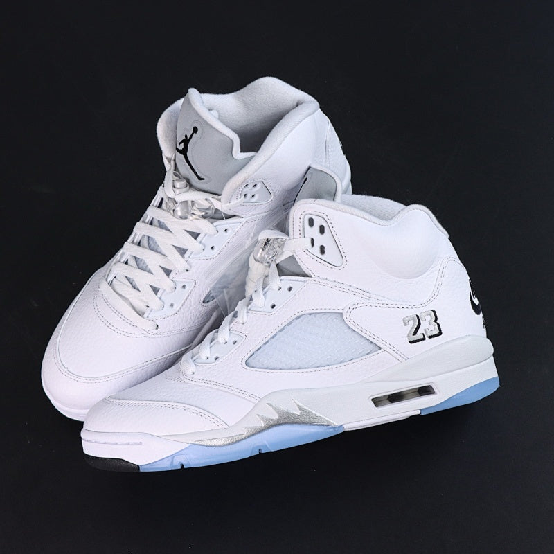 Air Jordan 5 Retro White Silver
