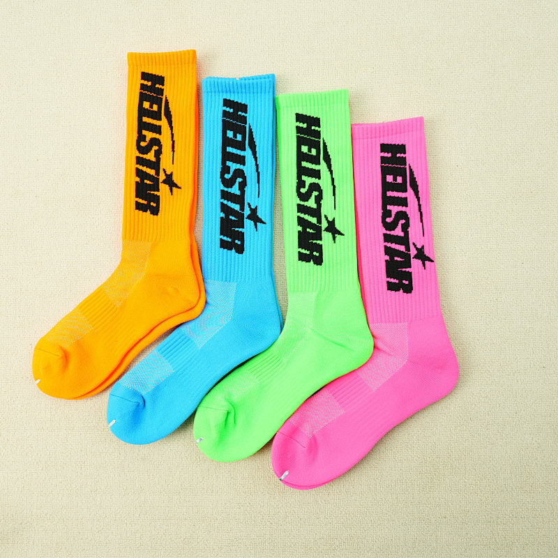 Hellstar Logo Socks （4 Pack） Neon