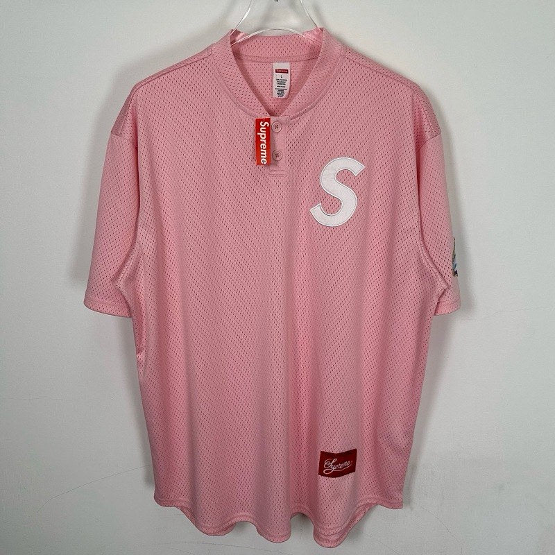 Supreme S Logo Mesh Baseball Jersey