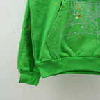 Sp5Der Punk V2 Rhinestone Hoodie Bright Green