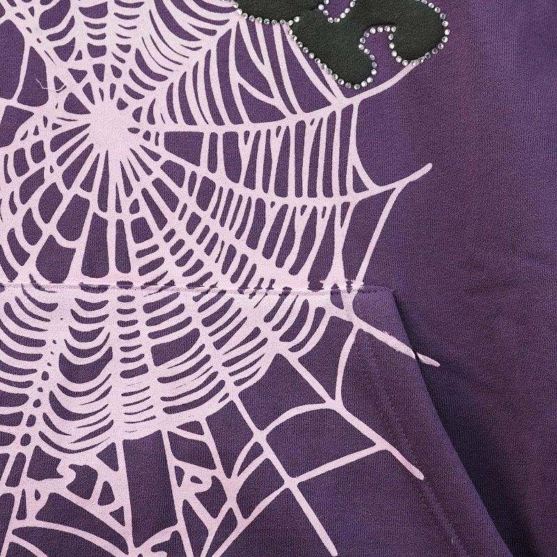 Sp5Der Web Hoodie Purple