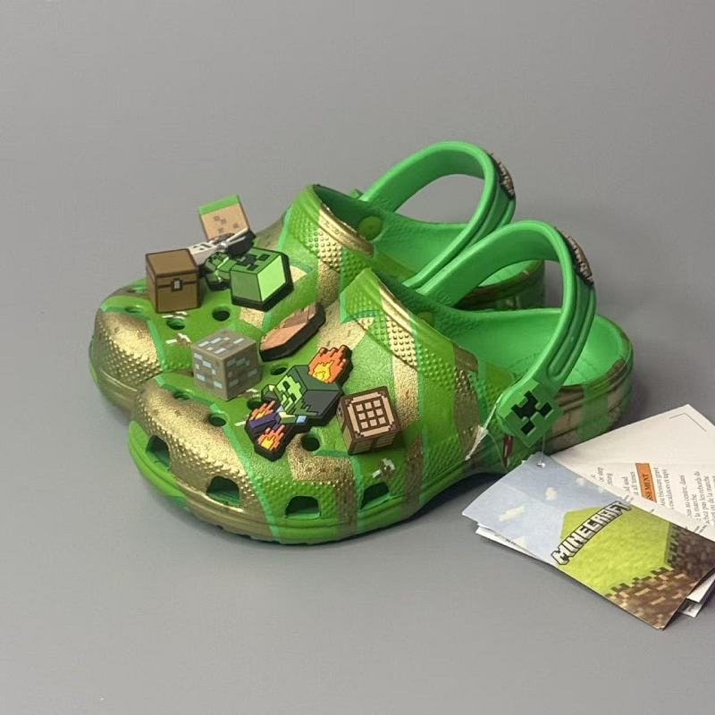 Minecraft Themed Clog Sandals with Character Jibbitz Charms