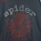Sp5Der Rhinestone Logo Hoodie Black