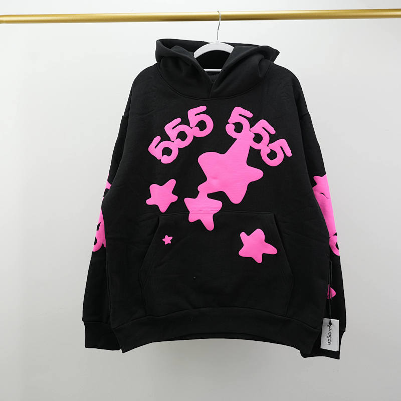 Sp5Der Beluga Angel Number Hoodie Black