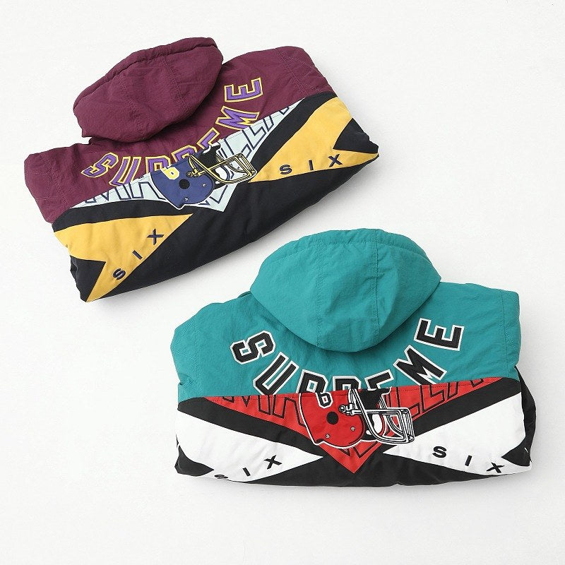 Supreme Football Graphic Colorblock Hooded Windbreaker