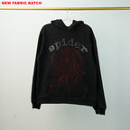 Sp5Der Rhinestone Logo Hoodie Black