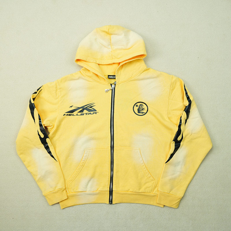 Hellstar Sports Zip-Up Sweatshirtyellow