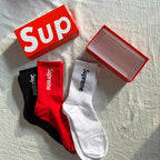 Supreme Crew Socks 3-Pack - Red/White/Black