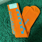 Off-White Knee-High Socks - Orange/Blue