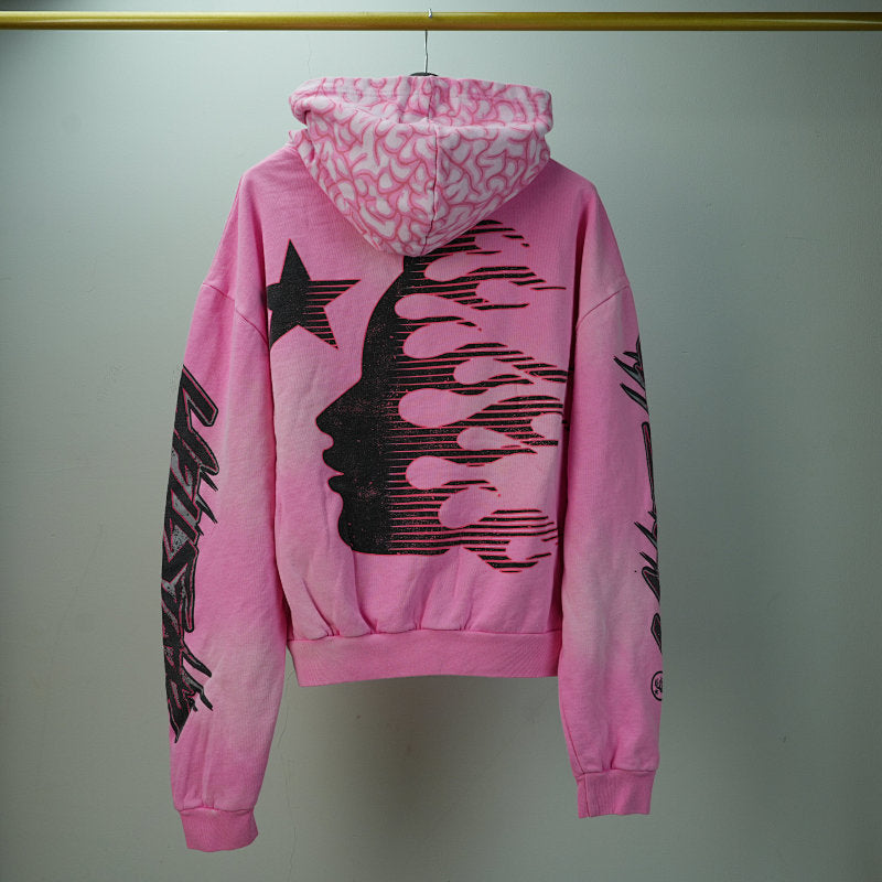 Hellstar Brainwashed With Brain Hoodie Pink