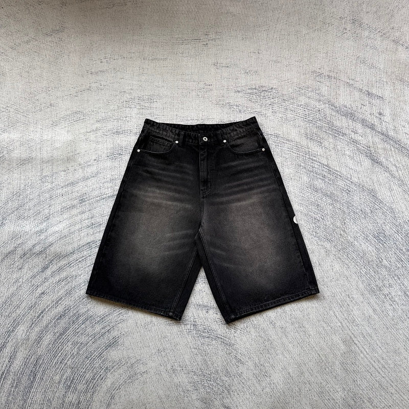 Unknown Brand Black Washed Denim Jeans - Red Dragon Embroidery