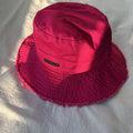 Jacquemus Pink Frayed Brim Bucket Hat