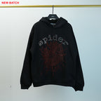 Sp5Der Rhinestone Logo Hoodie Black