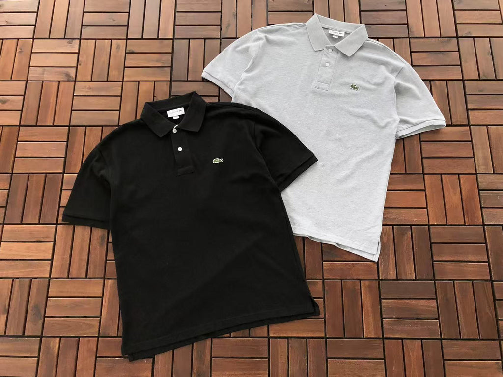Lacoste Black Grey Slim-Fit Polo Shirt