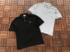 Lacoste Black Grey Slim-Fit Polo Shirt