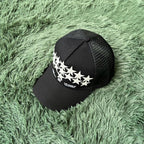 Black Mesh Trucker Caps with Embroidered Graphics
