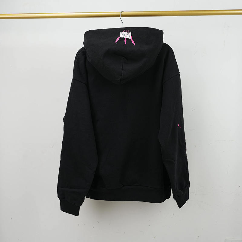 Sp5der Angel Number Hoodie Black