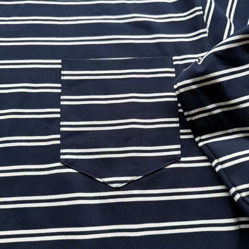 Unknown Brand Striped Long Sleeve Crewneck - Navy/White