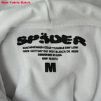 Sp5Der Rhinestone Logo Hoodie White