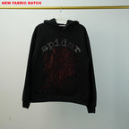 Sp5Der Rhinestone Logo Hoodie Black