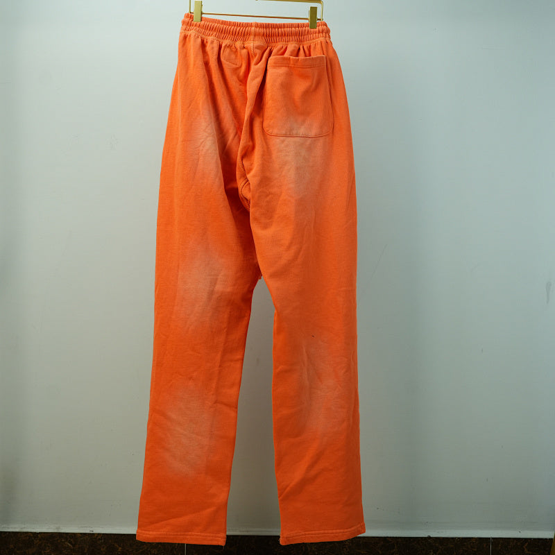 Hellstar Fire Orange Closed Elastic Bottom Sweatpants Orange Dye