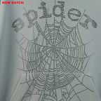 Sp5Der Rhinestone Logo Hoodie White