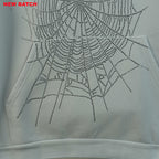 Sp5Der Rhinestone Logo Hoodie White