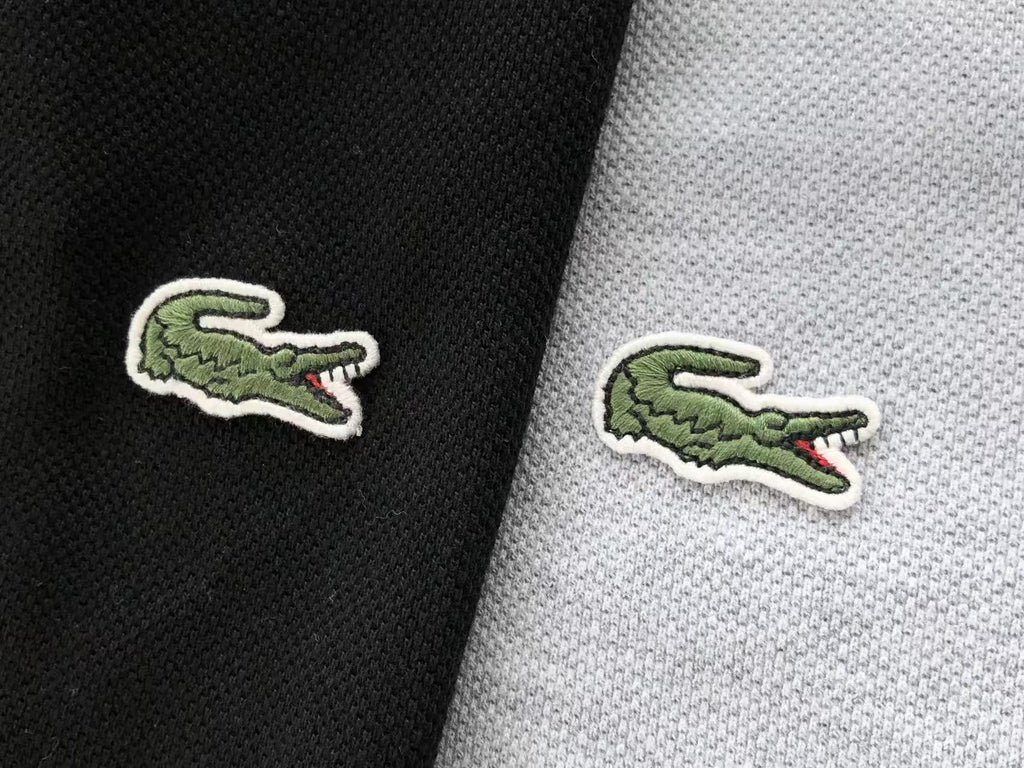 Lacoste Black Grey Slim-Fit Polo Shirt