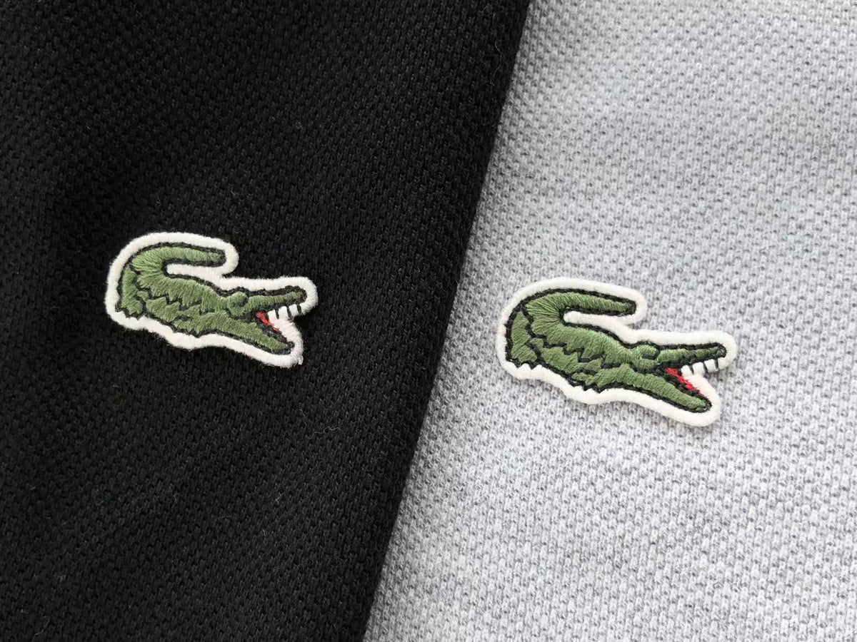 Lacoste Black Grey Slim-Fit Polo Shirt