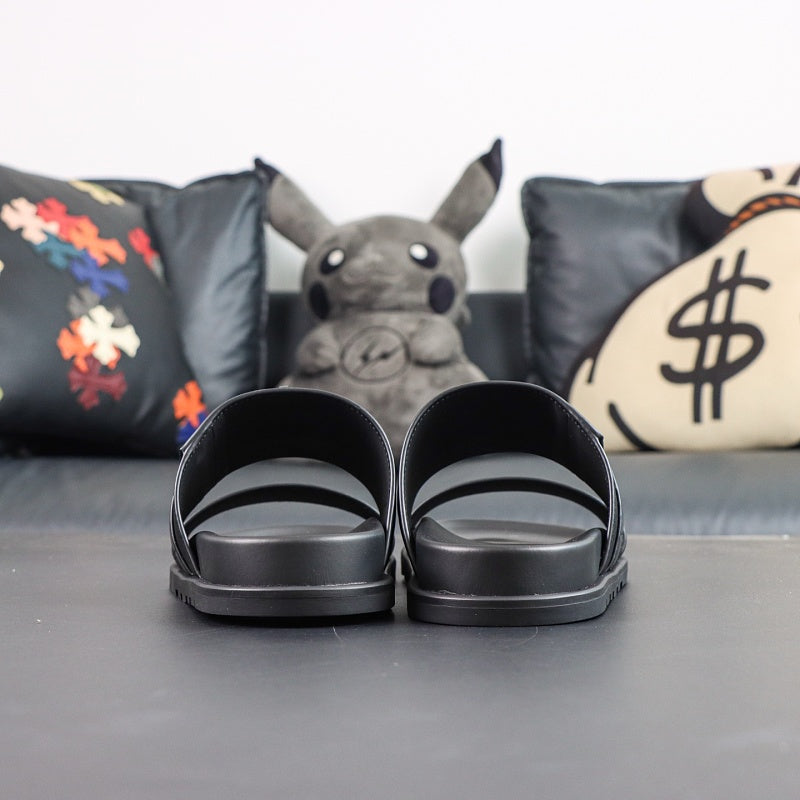 Hermes Extra Sandal - Black Epsom/Calfskin