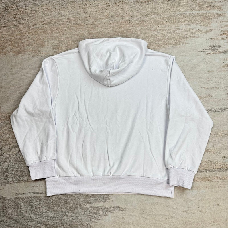 Sp5Der Rhinestone Logo Hoodie White