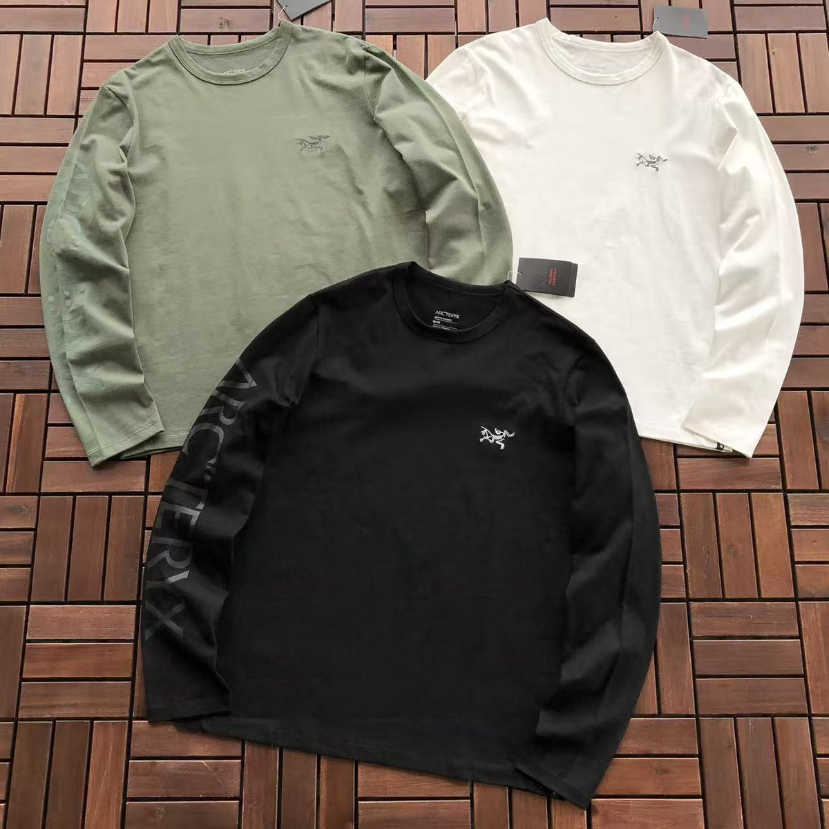 Arc'teryx Green Fossil Sleeve Long-Sleeve Shirt